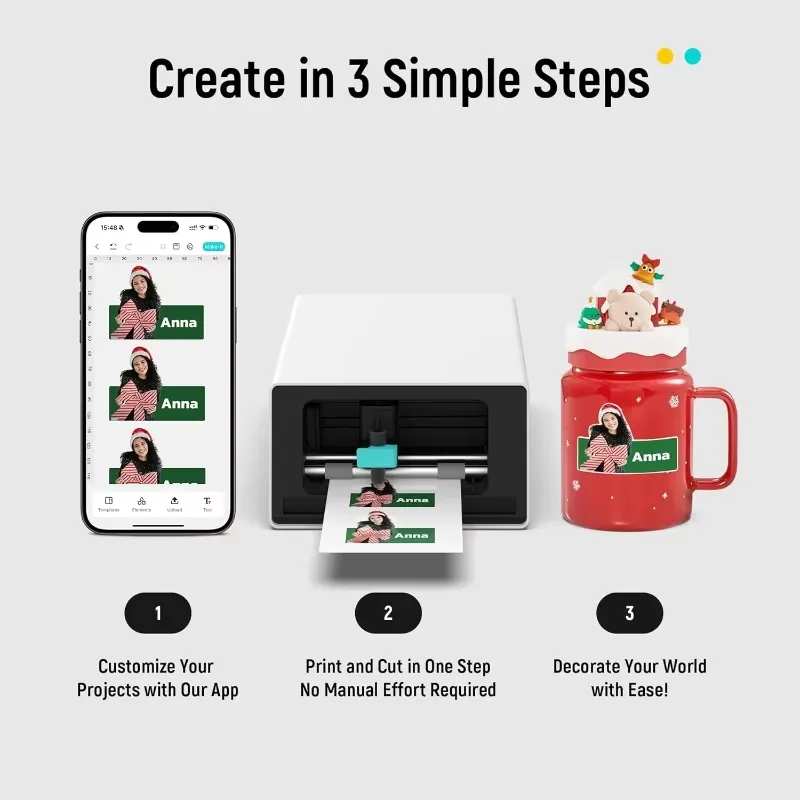 Photo Printer - PixCut S1 All-in-One stickermaker, thermische dye-sublimatie